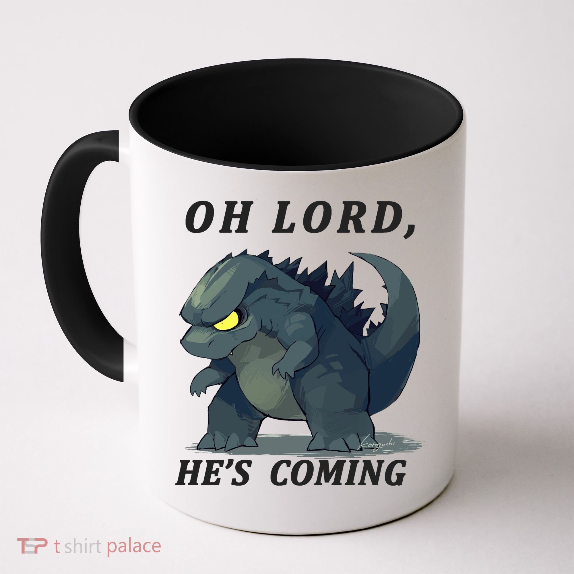 Oh Lord He's Coming Funny Monster Coffee Mug