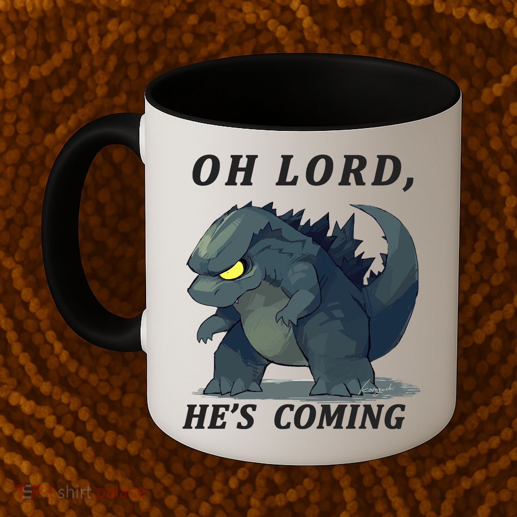 Oh Lord He's Coming Funny Monster Coffee Mug