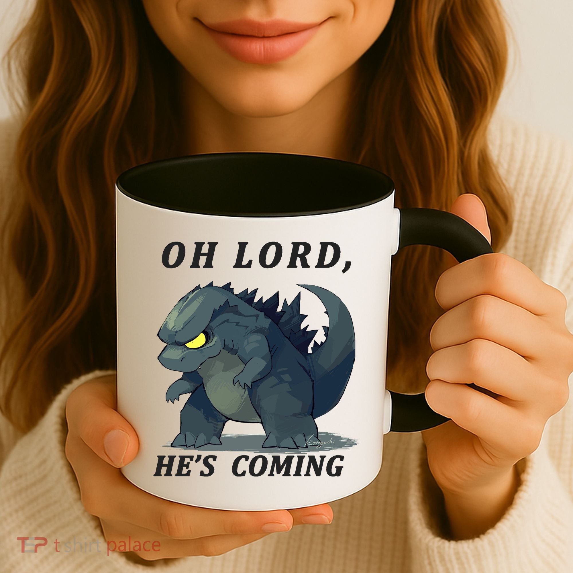 Oh Lord He's Coming Funny Monster Coffee Mug