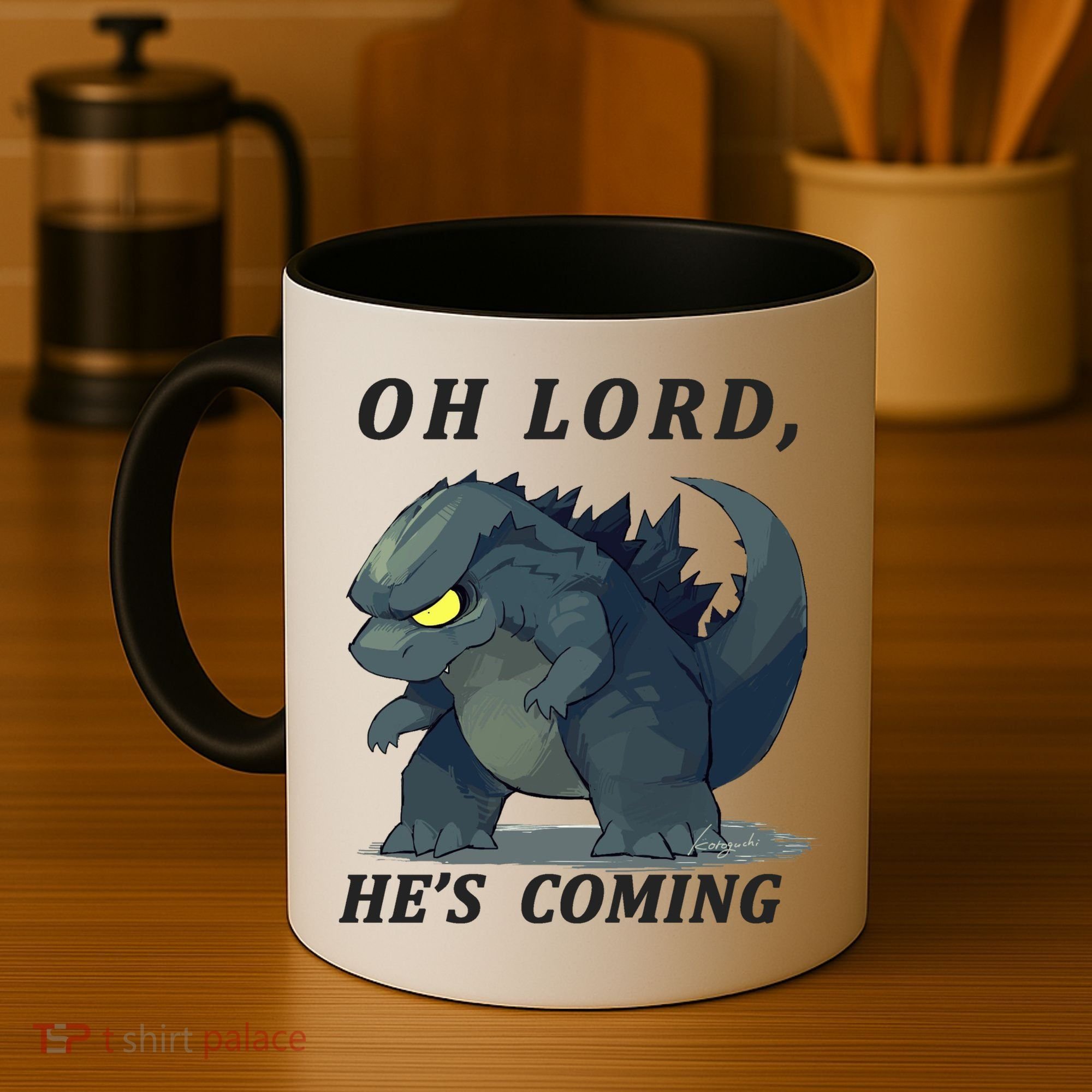 Oh Lord He's Coming Funny Monster Coffee Mug