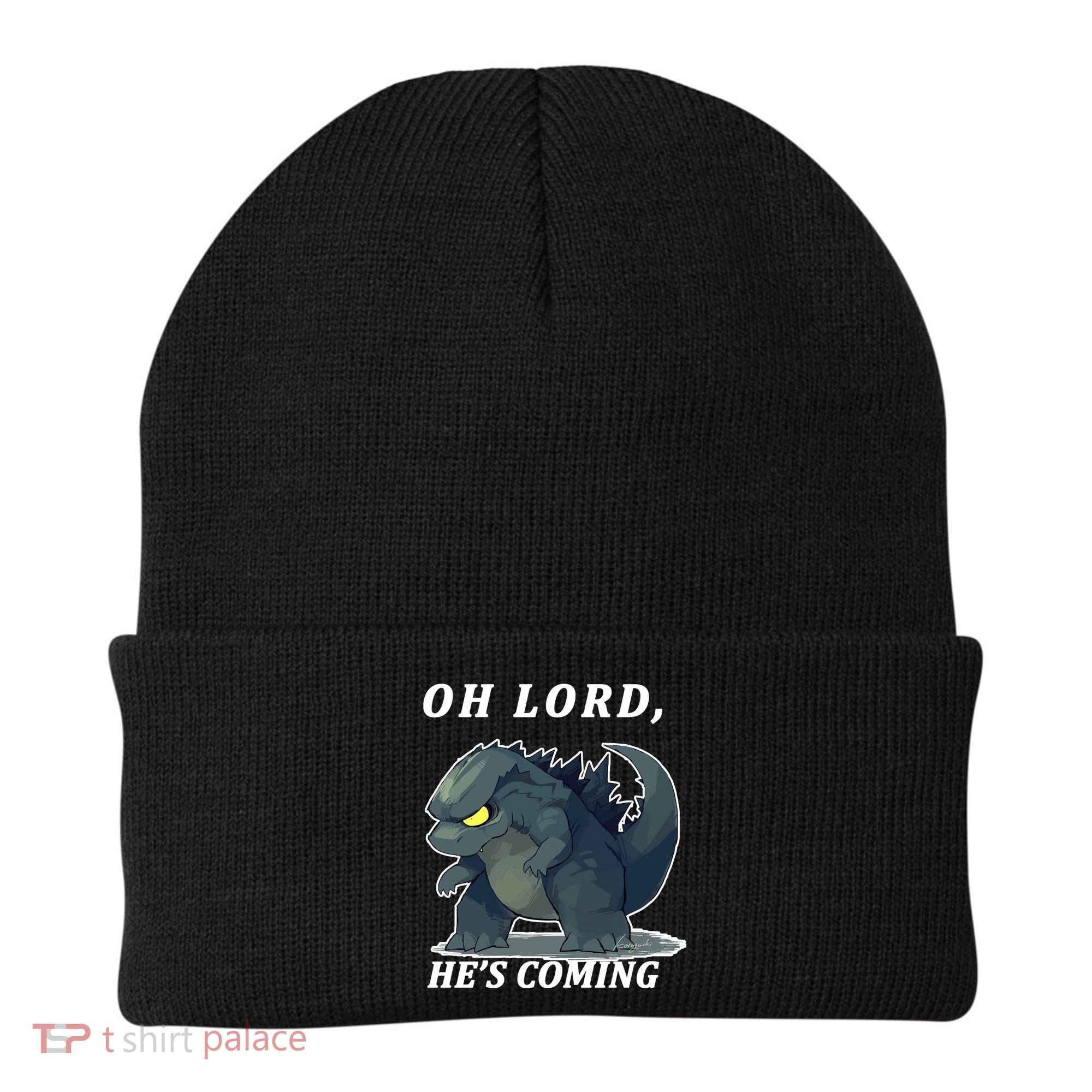 Oh Lord He's Coming Funny Monster Beanie
