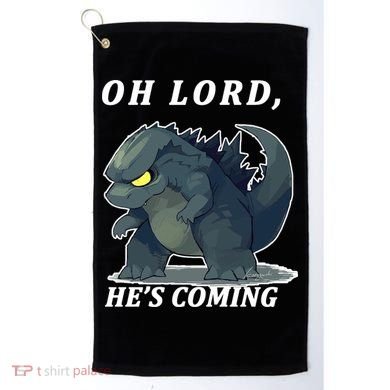 Oh Lord He's Coming Funny Monster Golf Towel