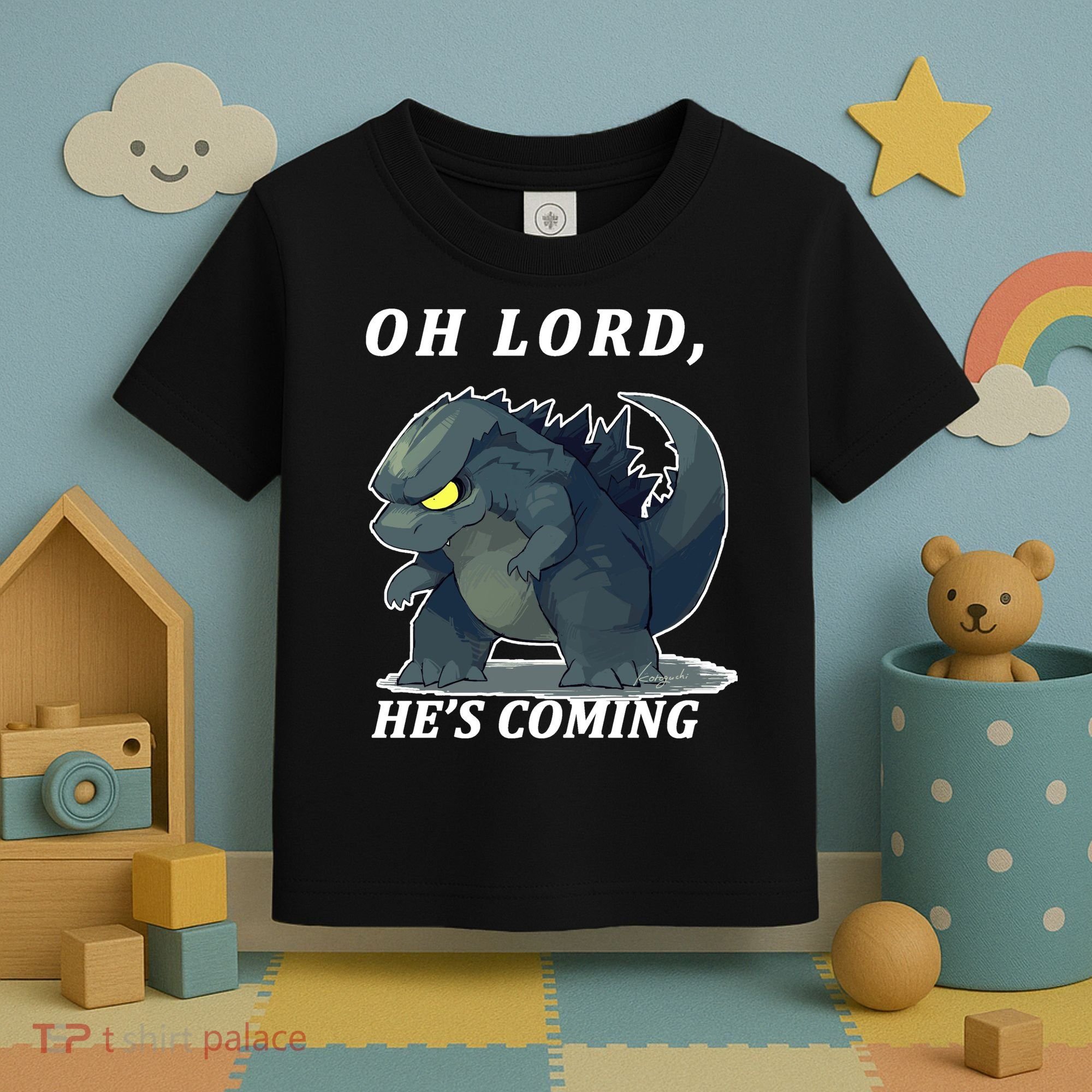 Oh Lord He's Coming Funny Monster Toddler T-Shirt