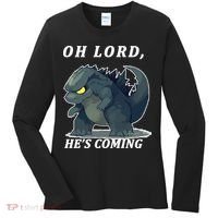 Oh Lord He's Coming Funny Monster Women's Long Sleeve Shirt thumb 0