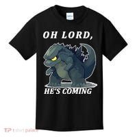 Oh Lord He's Coming Funny Monster Kids T-Shirt thumb 0