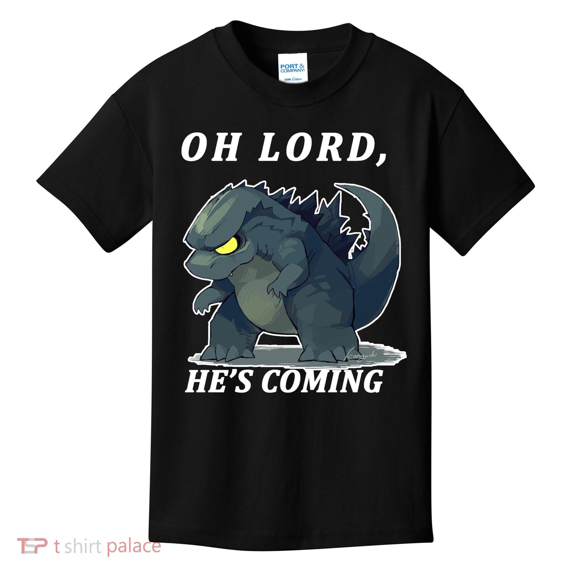 Oh Lord He's Coming Funny Monster Kids T-Shirt
