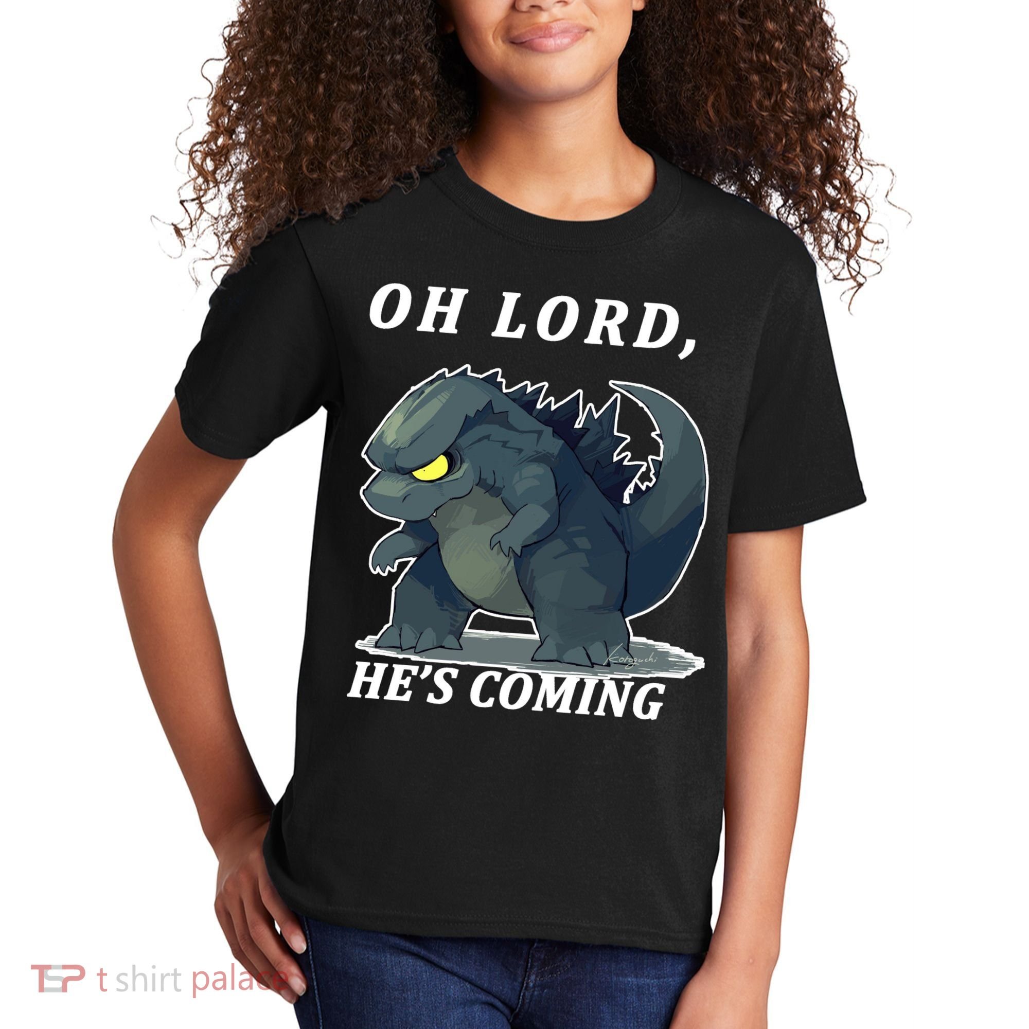 Oh Lord He's Coming Funny Monster Kids T-Shirt