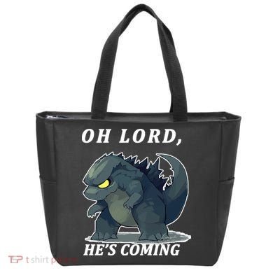 Oh Lord He's Coming Funny Monster Tote Bag