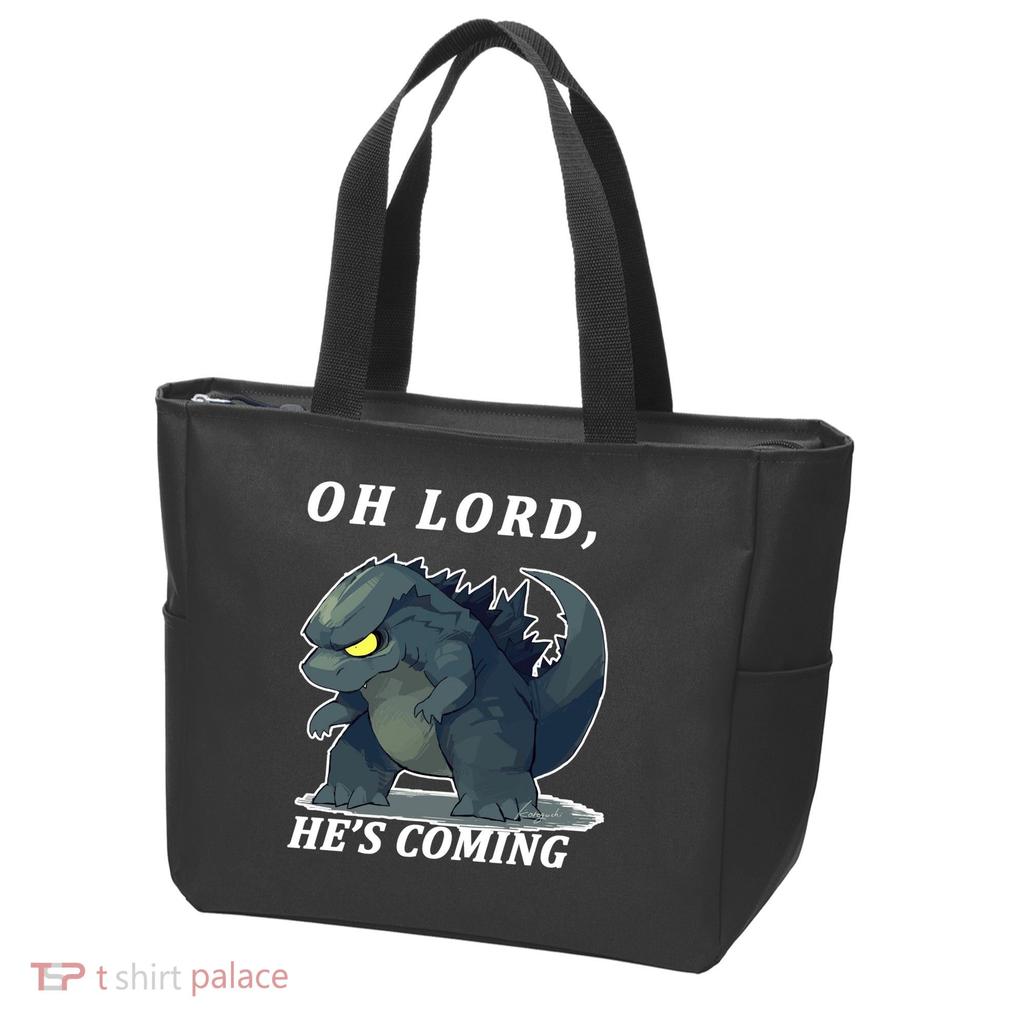 Oh Lord He's Coming Funny Monster Tote Bag
