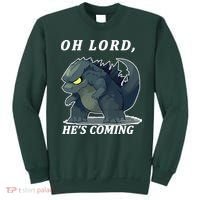 Oh Lord He's Coming Funny Monster Sweatshirt thumb 0