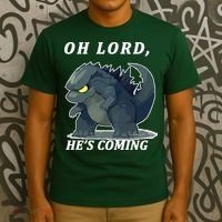 Oh Lord He's Coming Funny Monster T-Shirt thumb 3