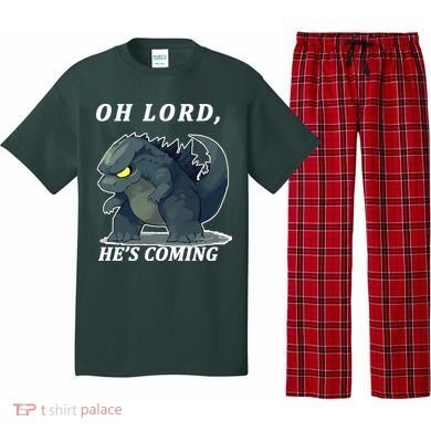 Oh Lord He's Coming Funny Monster Pajama Set