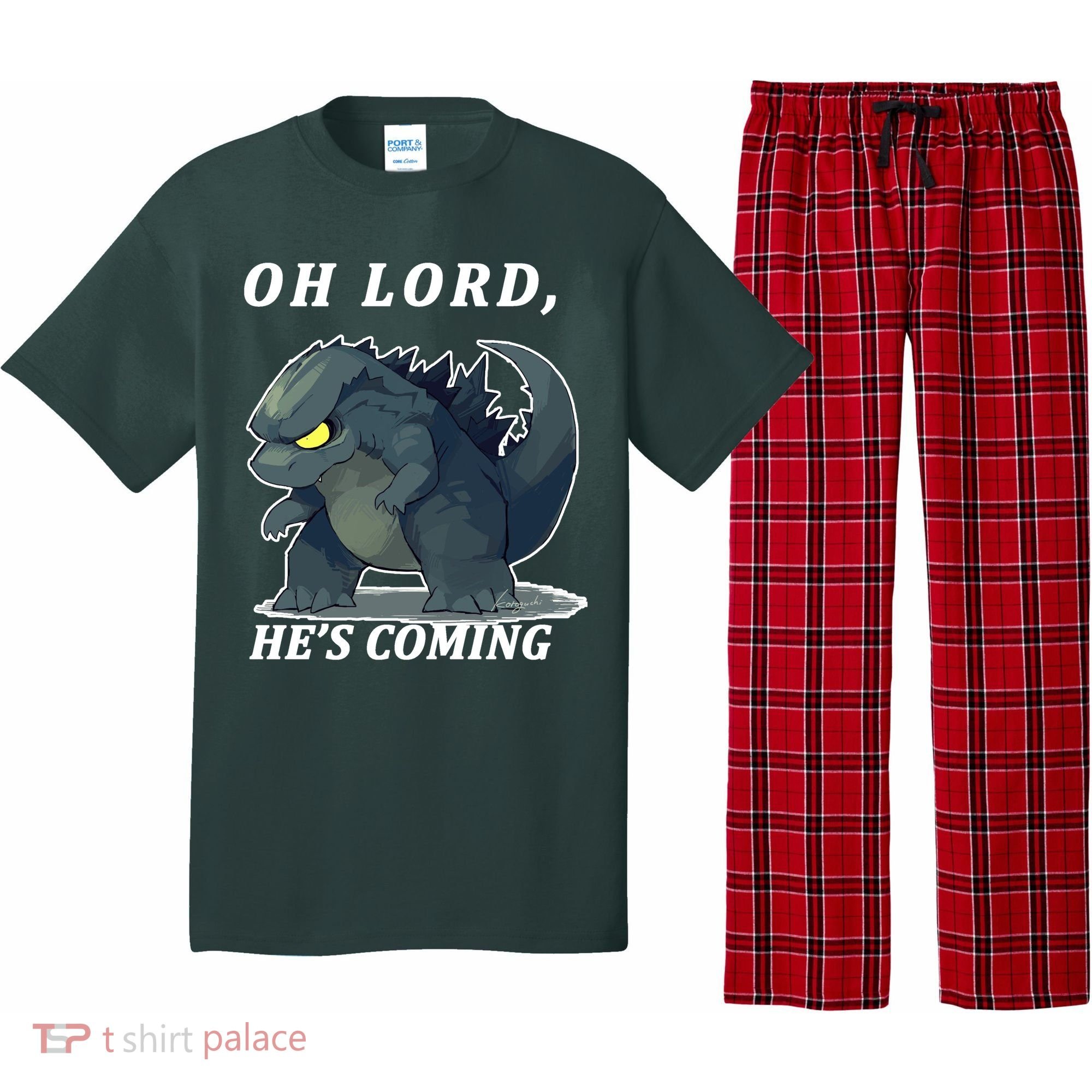 Oh Lord He's Coming Funny Monster Pajama Set
