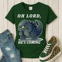 Oh Lord He's Coming Funny Monster Women's T-Shirt thumb 3