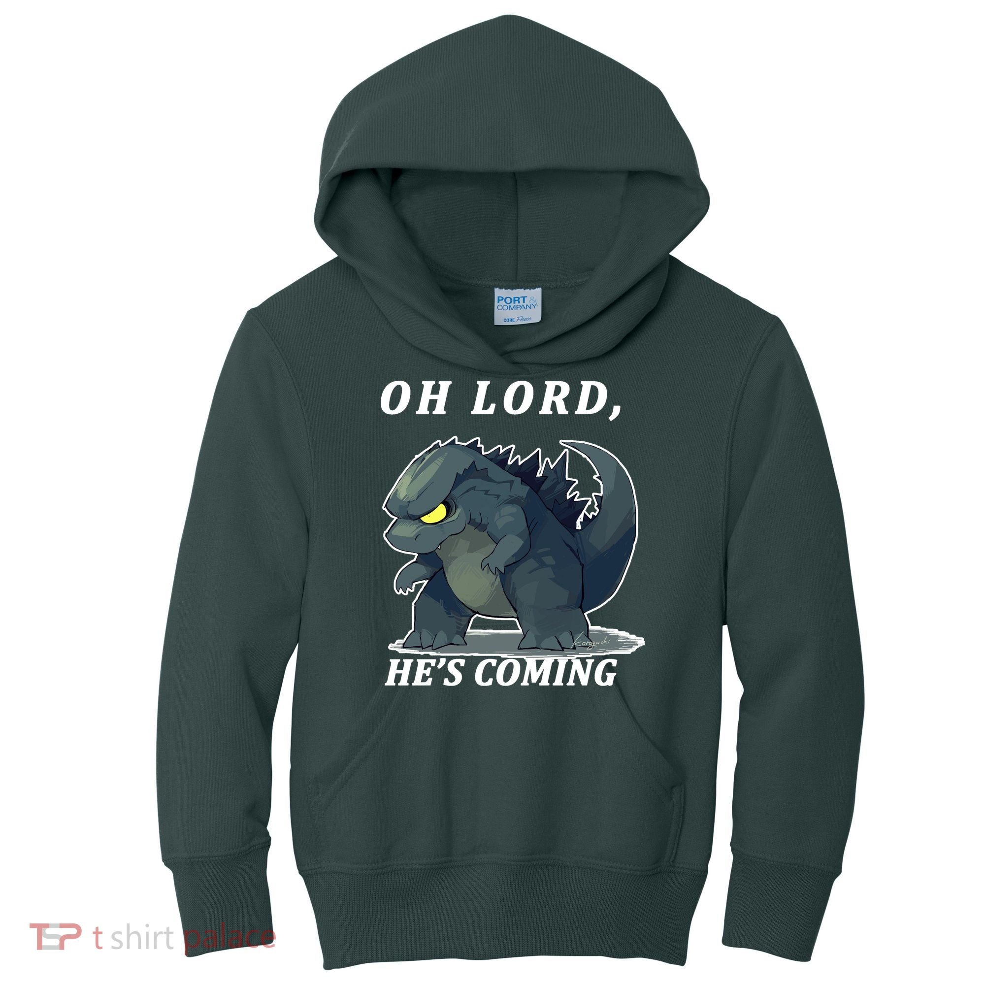 Oh Lord He's Coming Funny Monster Kids Hoodie