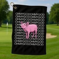 Oh My God Pig Golf Towel thumb 1