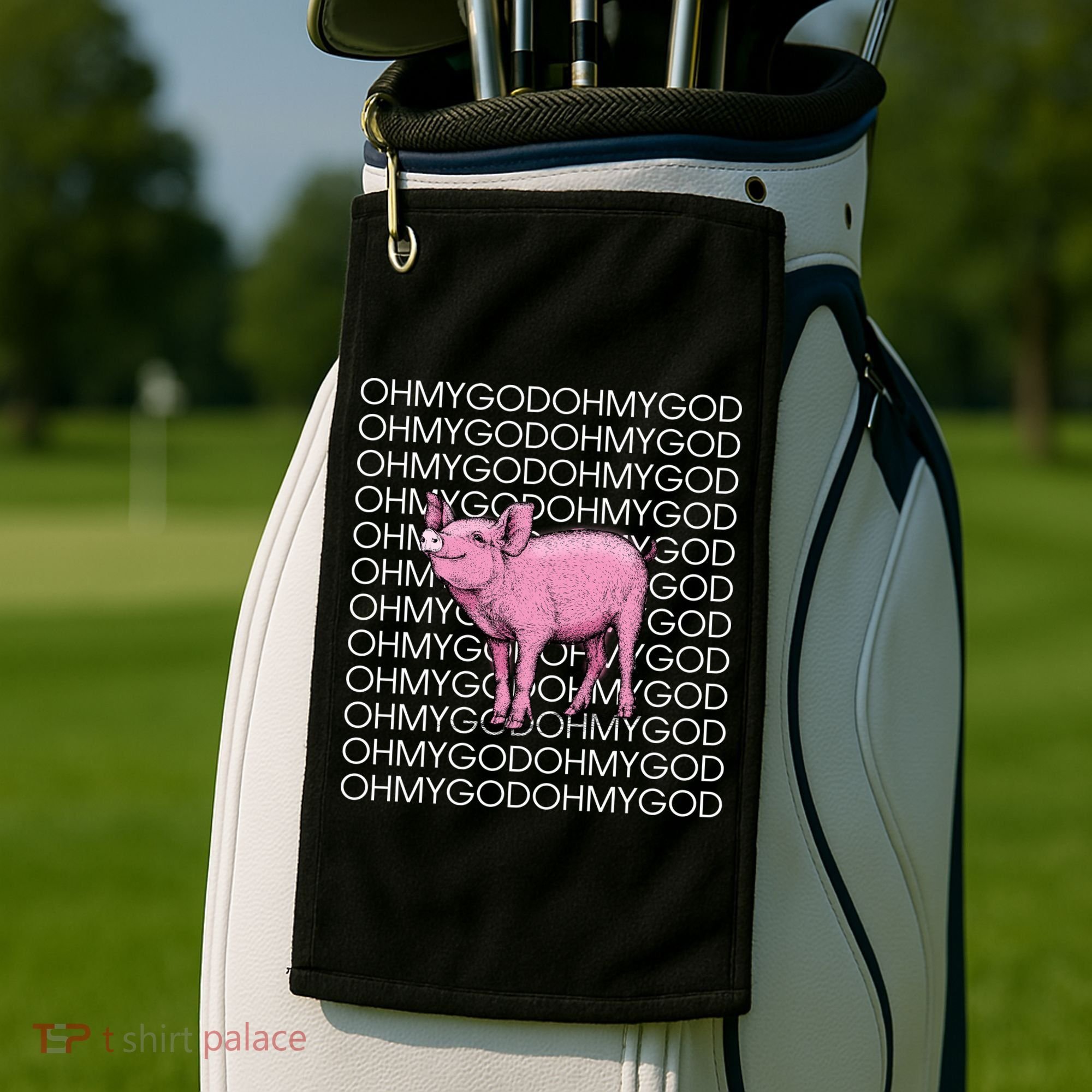 Oh My God Pig Golf Towel