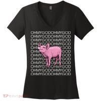 Oh My God Pig Women's V-Neck T-Shirt thumb 0