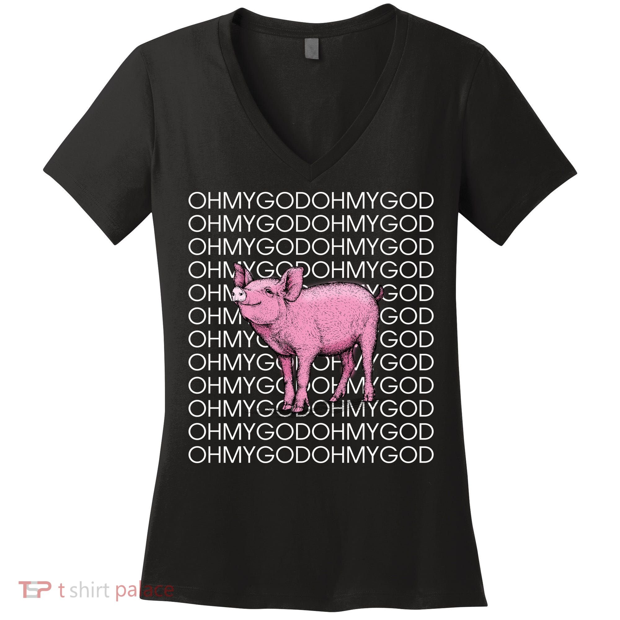Oh My God Pig Women's V-Neck T-Shirt