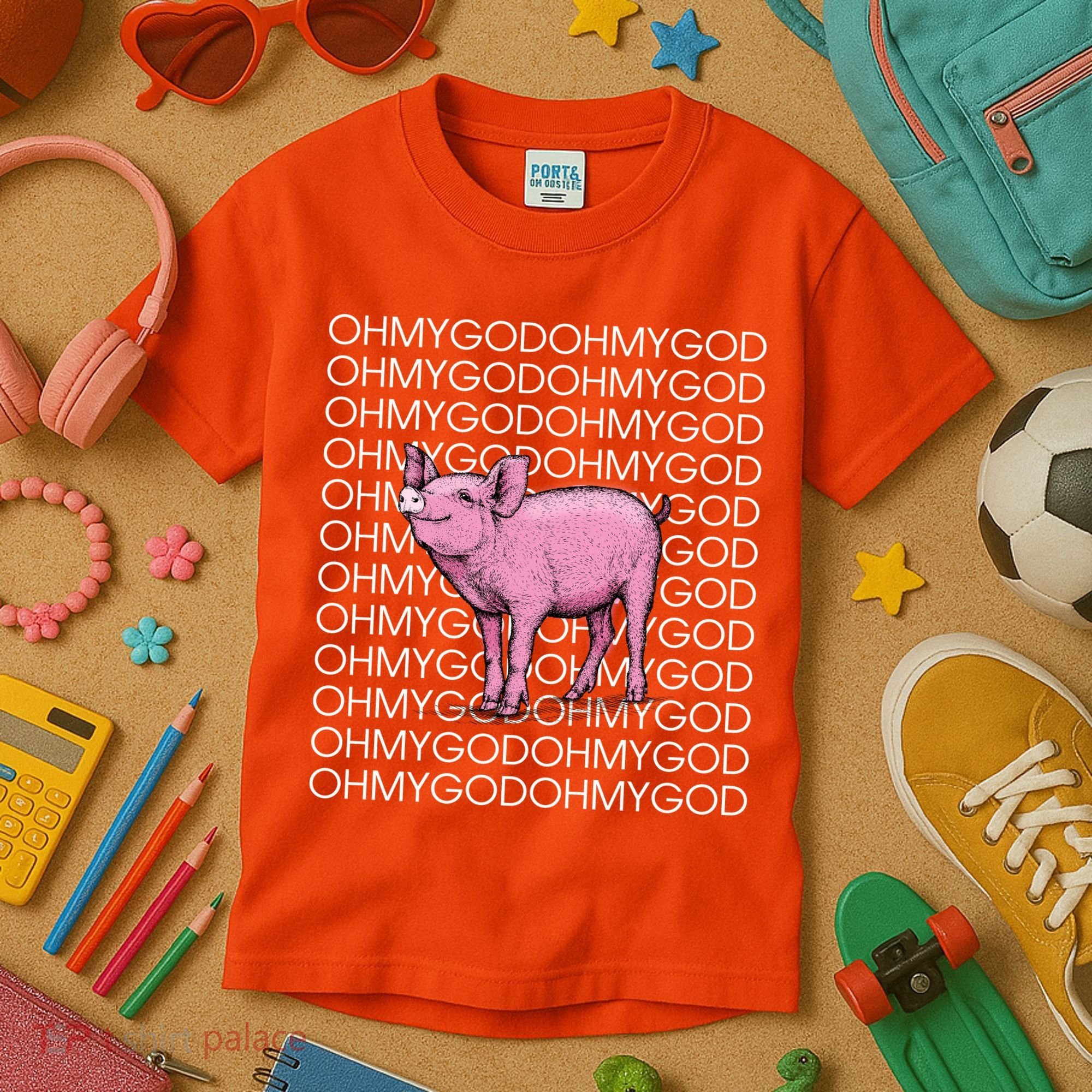 Oh My God Pig Kids T-Shirt
