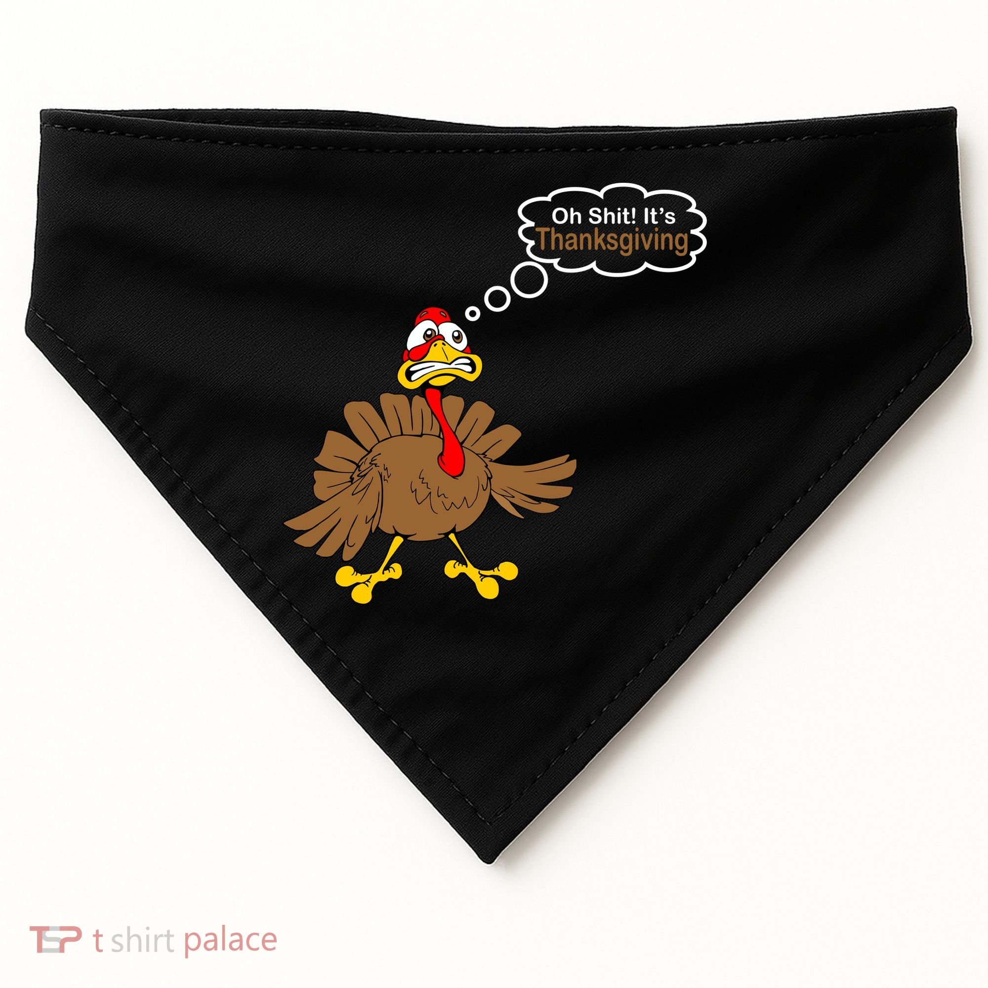Oh Shit It's Thanksgiving USA-Made Doggie Bandana