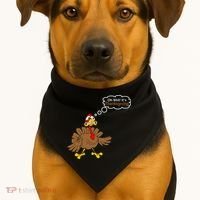 Oh Shit It's Thanksgiving USA-Made Doggie Bandana thumb 1