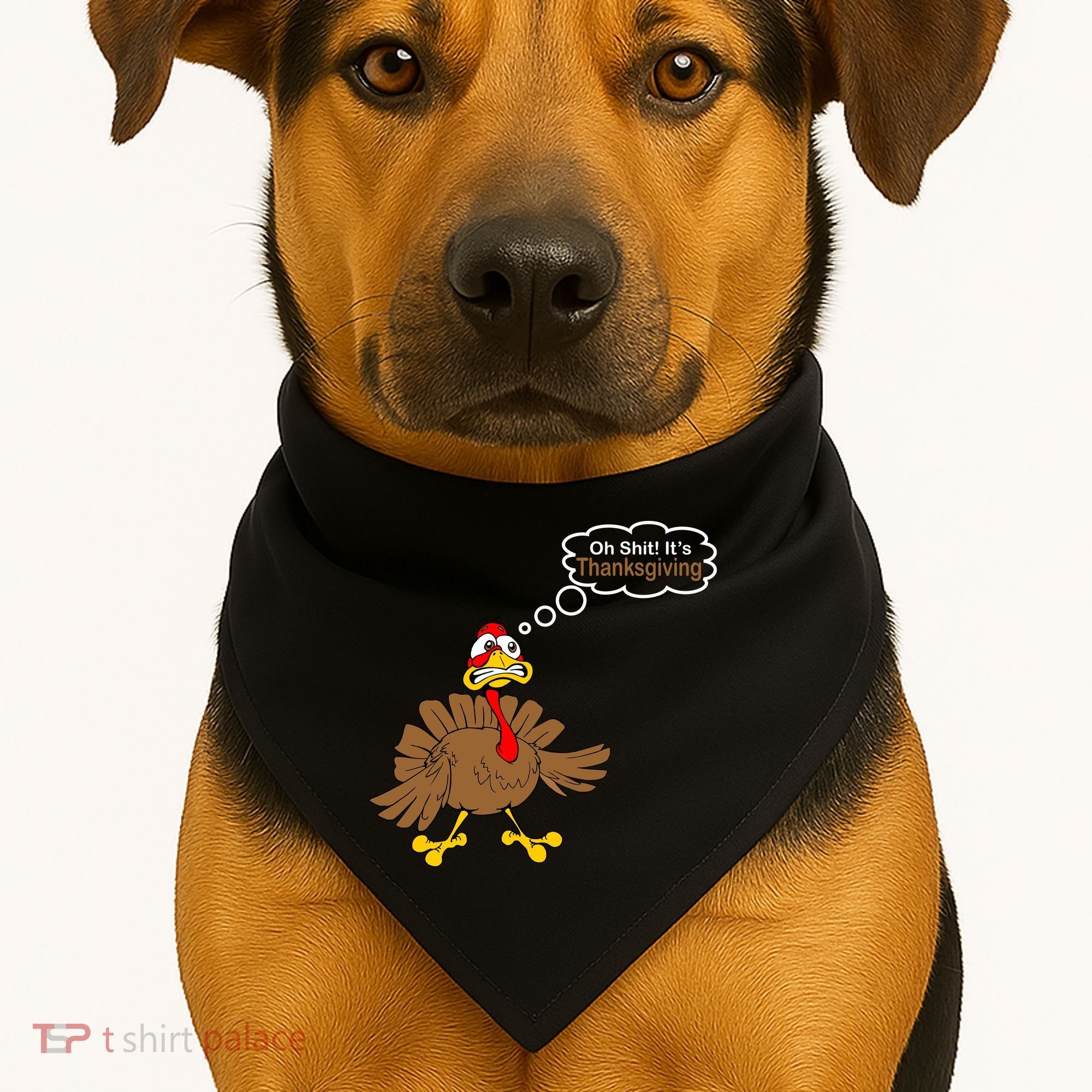 Oh Shit It's Thanksgiving USA-Made Doggie Bandana