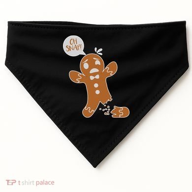Oh Snap! Funny Gingerbread Christmas USA-Made Doggie Bandana