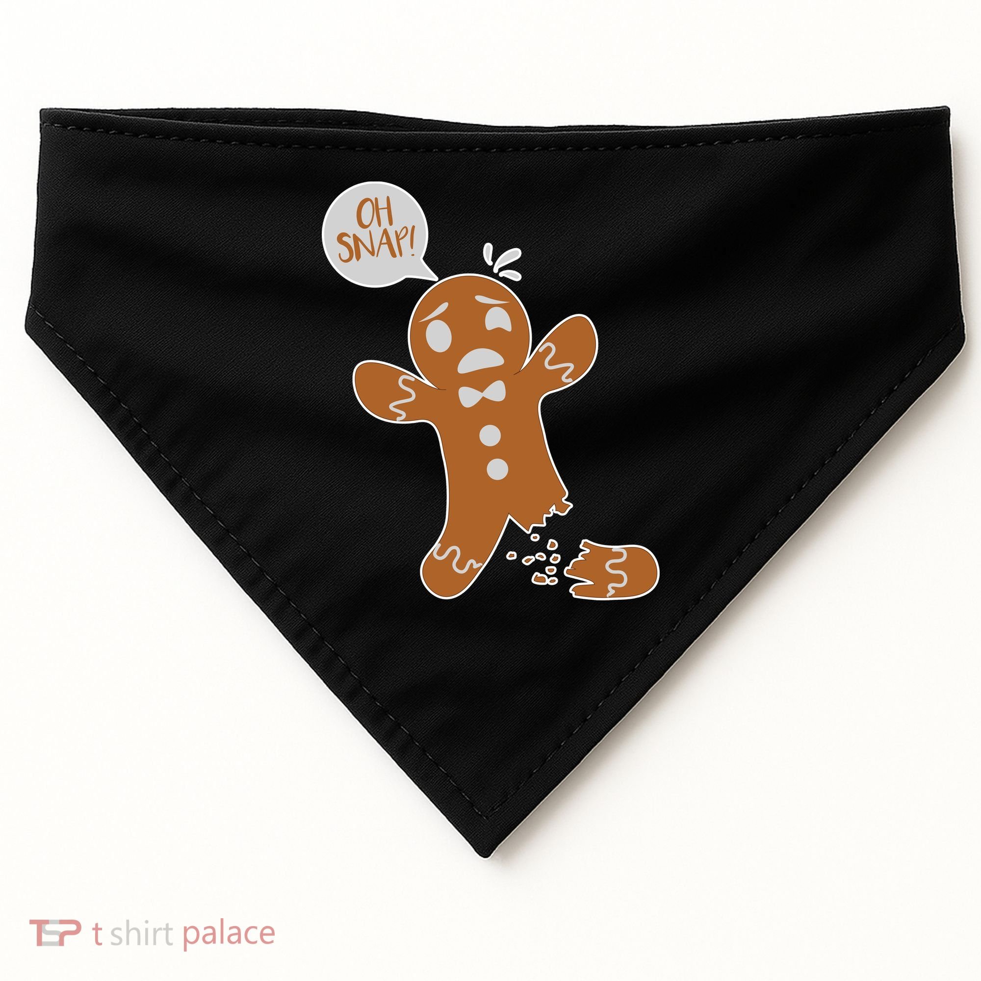 Oh Snap! Funny Gingerbread Christmas USA-Made Doggie Bandana