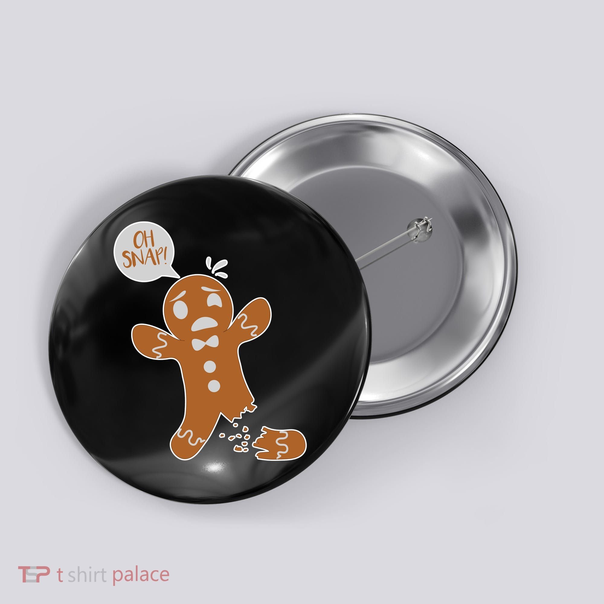 Oh Snap! Funny Gingerbread Christmas Button