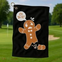 Oh Snap! Funny Gingerbread Christmas Golf Towel thumb 1