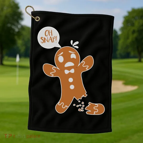Oh Snap! Funny Gingerbread Christmas Golf Towel