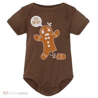 Oh Snap! Funny Gingerbread Christmas Baby Bodysuit