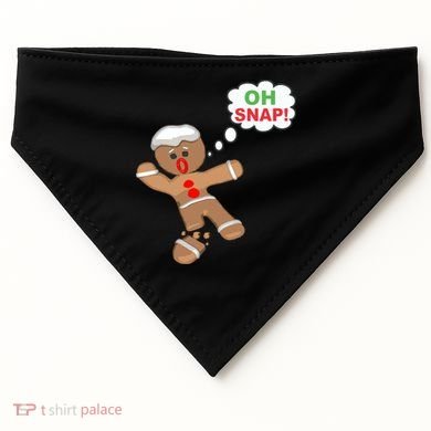 Oh Snap Gingerbread Funny Christmas Design USA-Made Doggie Bandana
