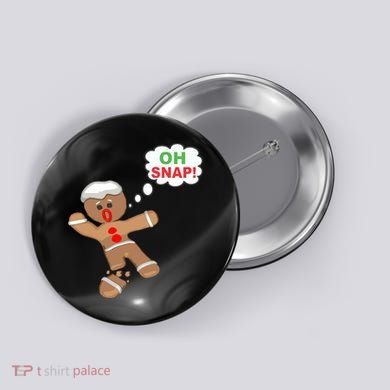 Oh Snap Gingerbread Funny Christmas Design Button