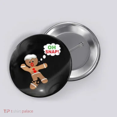 Oh Snap Gingerbread Funny Christmas Design Button
