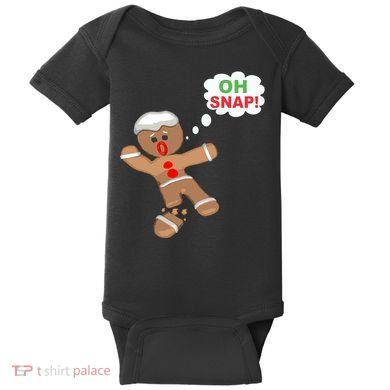 Oh Snap Gingerbread Funny Christmas Design Baby Bodysuit