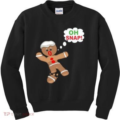 Oh Snap Gingerbread Funny Christmas Design Kids Sweatshirt