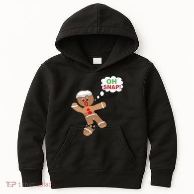 Oh Snap Gingerbread Funny Christmas Design Kids Hoodie