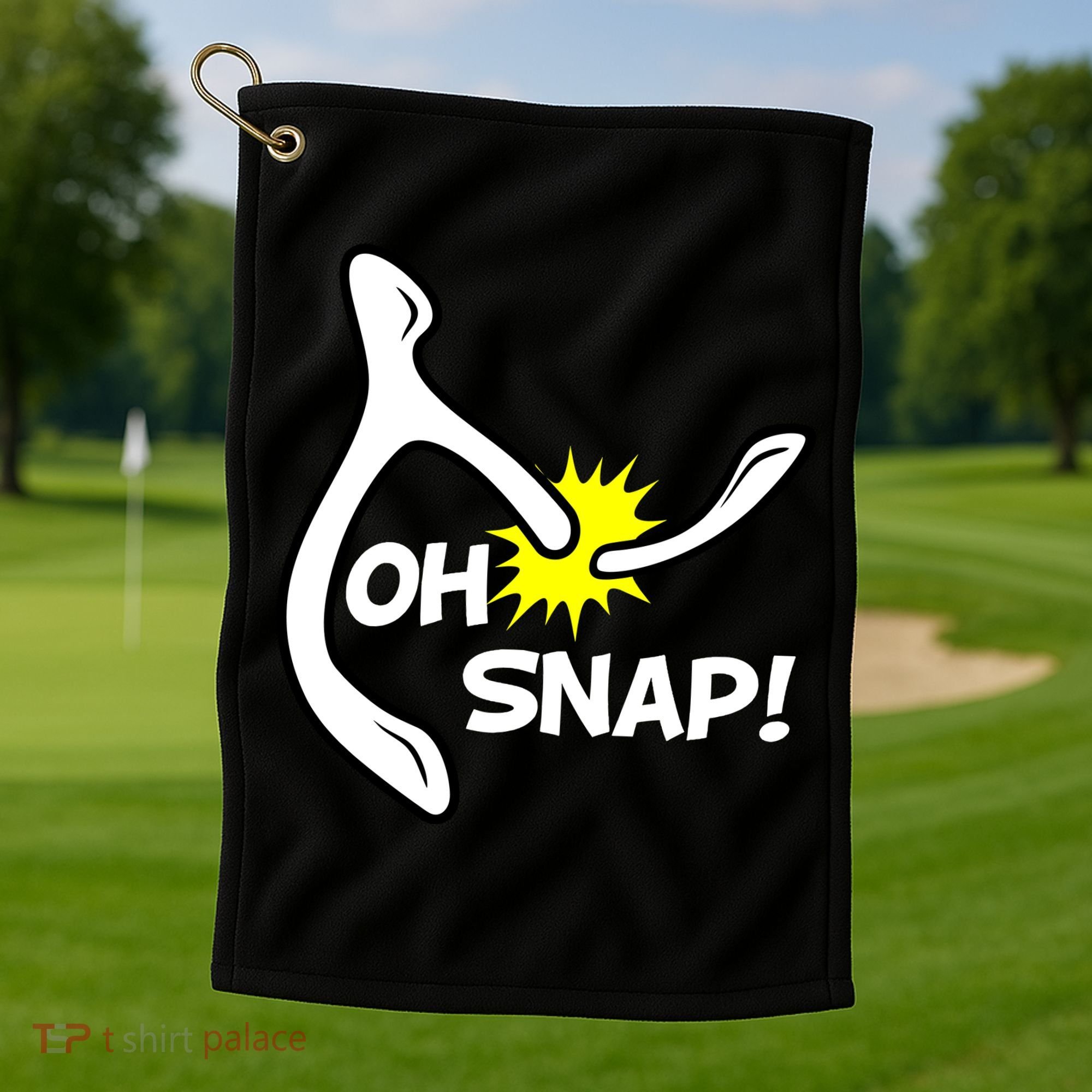 Oh Snap Lucky Wishbone Thanksgiving Golf Towel