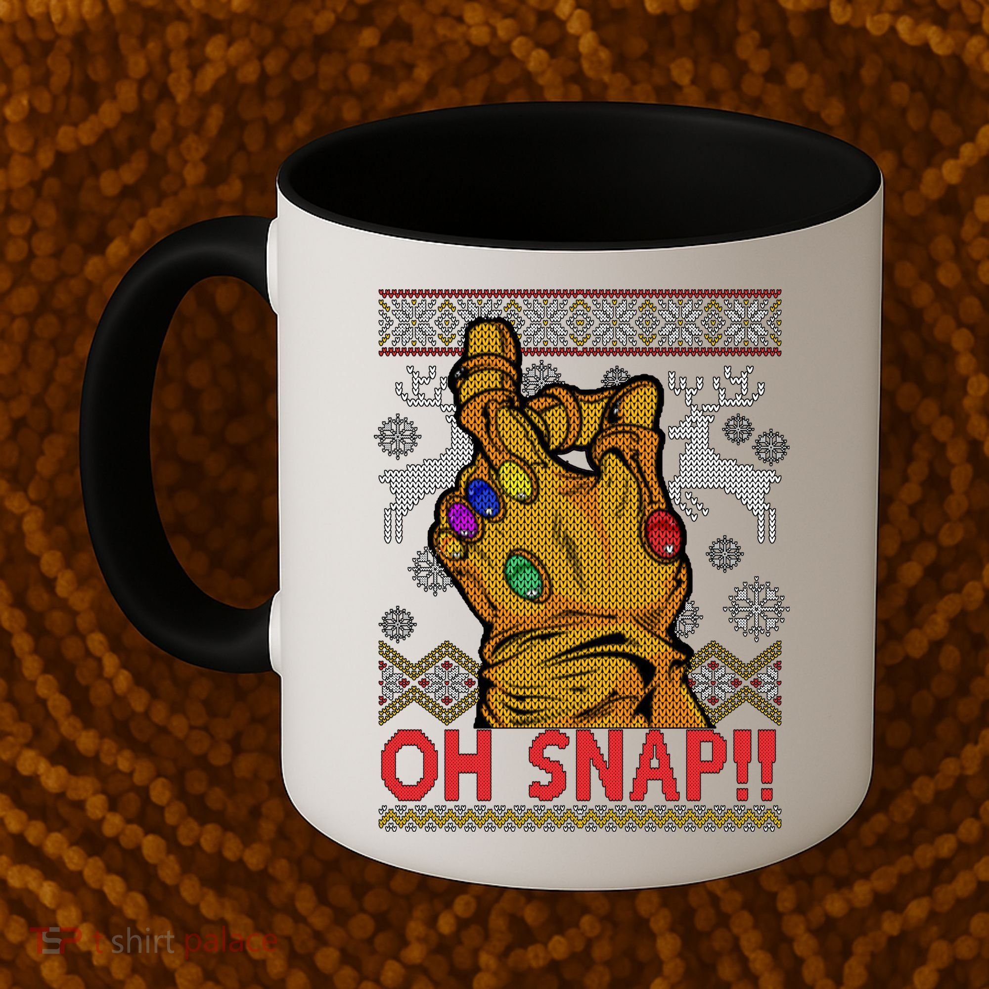 Oh Snap Ugly Christmas Sweater Design Coffee Mug