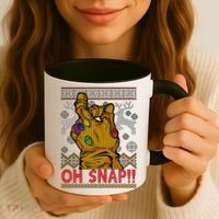 Oh Snap Ugly Christmas Sweater Design Coffee Mug thumb 3