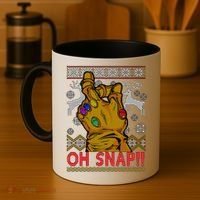 Oh Snap Ugly Christmas Sweater Design Coffee Mug thumb 4