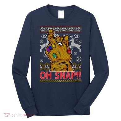 Oh Snap Ugly Christmas Sweater Design Long Sleeve Shirt
