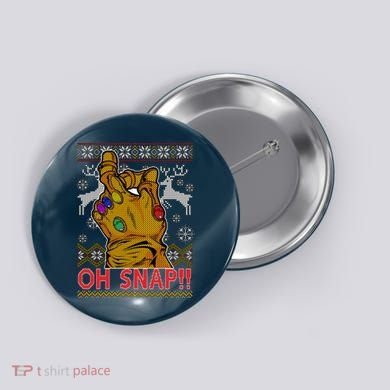 Oh Snap Ugly Christmas Sweater Design Button