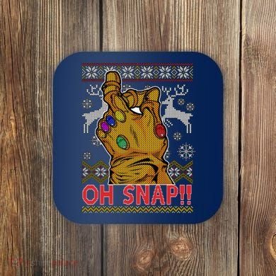Oh Snap Ugly Christmas Sweater Design Coaster
