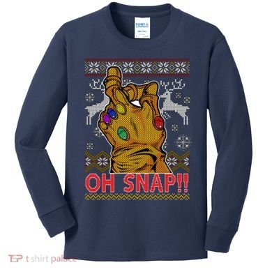 Oh Snap Ugly Christmas Sweater Design Kids Long Sleeve Shirt