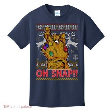 Oh Snap Ugly Christmas Sweater Design Kids T-Shirt