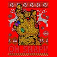 Oh Snap Ugly Christmas Sweater Design Santa Hat thumb 1