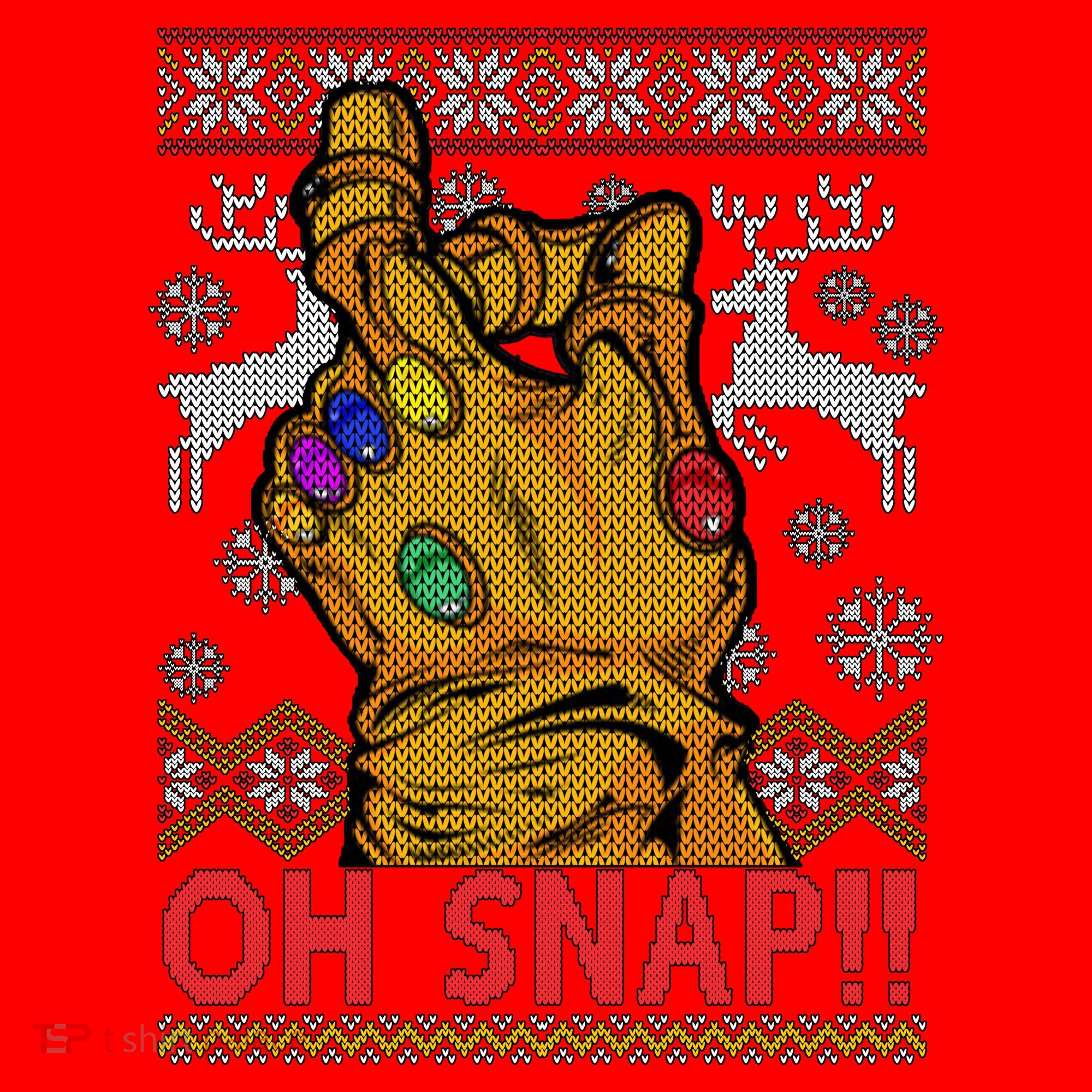 Oh Snap Ugly Christmas Sweater Design Santa Hat